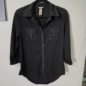 Self esteem 3/4 sleeve button front knit blouse, M, EUC